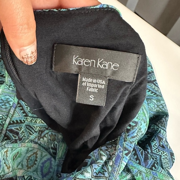 Karen Kane Women’s Abstract Print Sleeveless Sundress Blue Sz S - Picture 3 of 10
